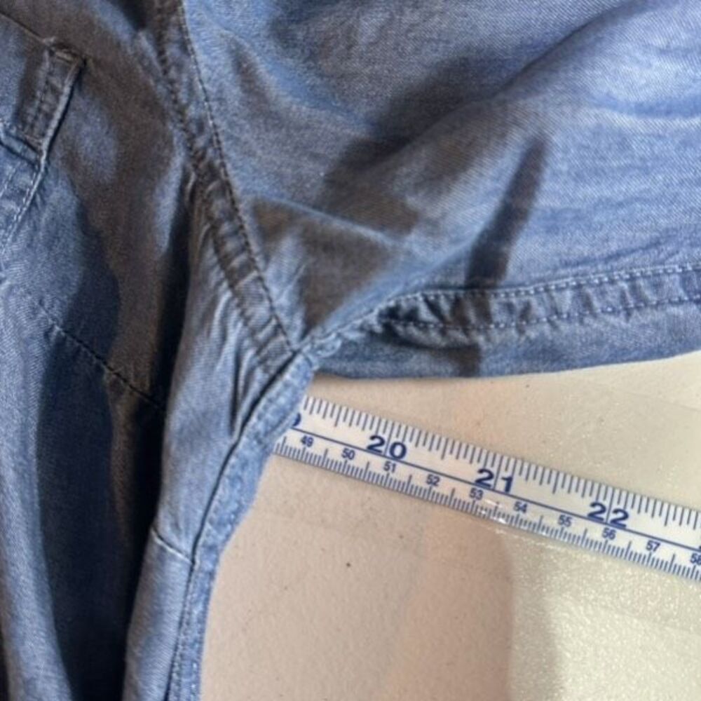 Old Navy Chambray Shirt Dress  Button Down‎ Medium Lyocell Medium Wash Blue - Picture 11 of 13
